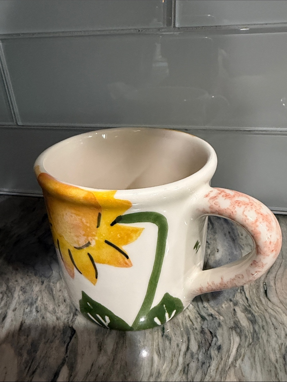 HARTSTONE SUNFLOWER HEAVY STONEWARE MUG 1982